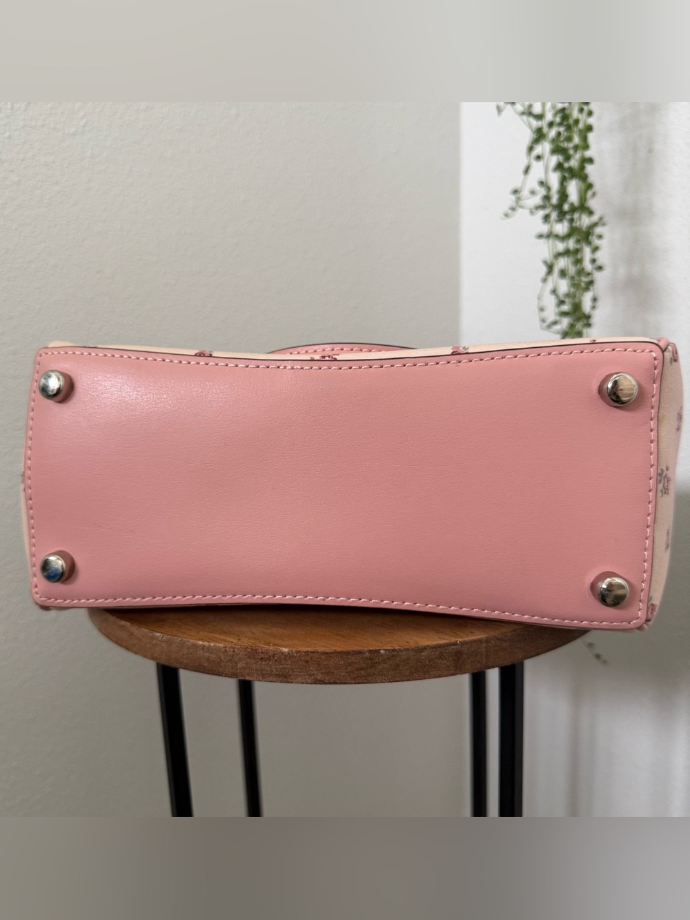 Coach Pink Floral Mini Surrey Carryall with Top Handles and crossbody strap - Picture 7 of 10